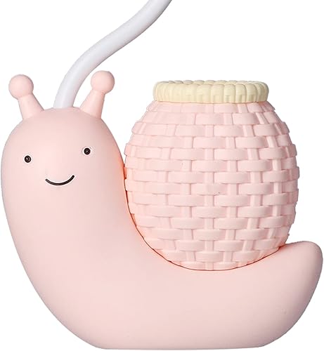 Miniatura 4 de Garosa Lámpara de escritorio LED con soporte para bolígrafo, lámpara de mesa de caracol de animales de dibujos animados, múltiples funciones, carga