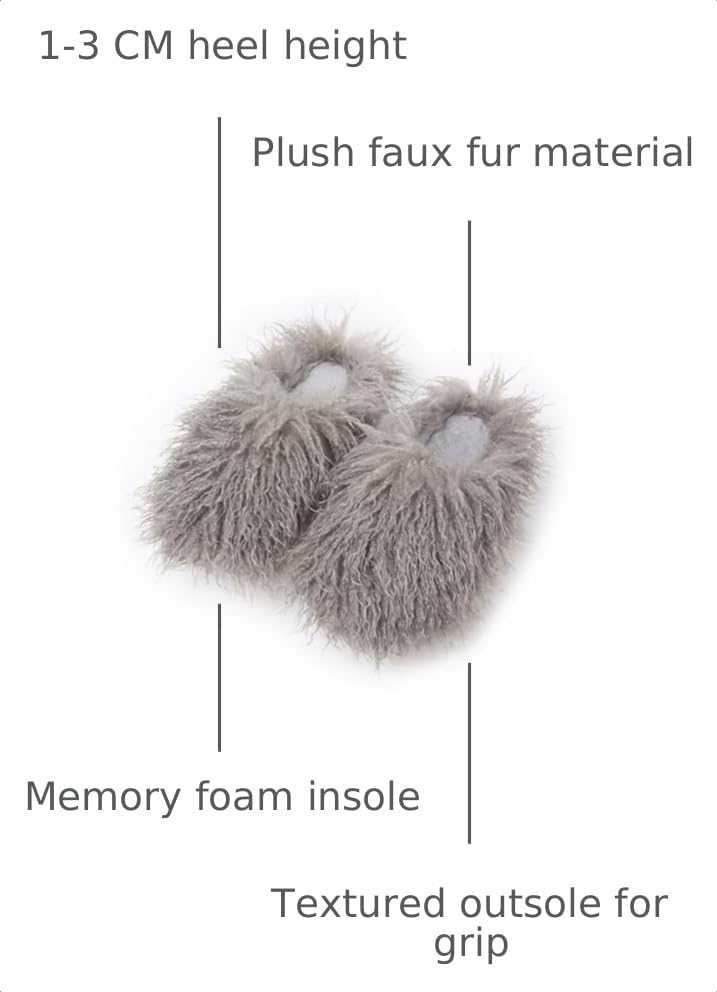 Image of Unisex Fuzzy Faux Fur Slippers, Women's Fluffy Long Hair Sheep Faux Fur Slip on Slides, Girls Luxury Big Fluffy Outdoor Flat Slippers, Long Curly Hair Non-Slip Warm Home Slide Shoes
