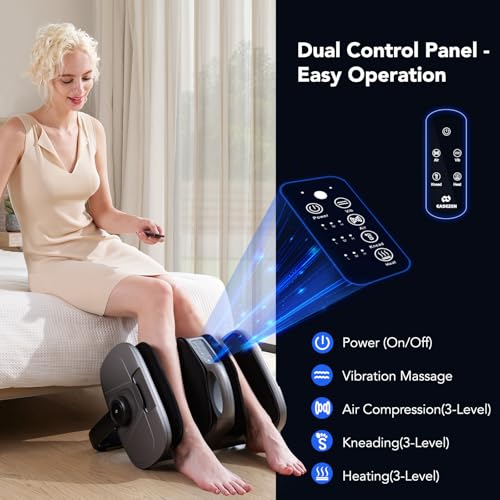 Foot Massager with Heat & Vibration, Shiatsu Foot Massager Machine for Pain Relief, Deep Tissue Kneading, Adjustable Vibration &Pressure -Massage Feet, Leg, Calf, Ankle, Gifts for Dad Mom - Image 3