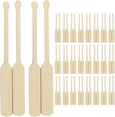 LOGOFUN 48 piezas Mini barco paleta modelo madera barco remo micro paisaje hadas jardín decoración LOGOFUN 48 piezas Mini barco paleta modelo madera barco remo micro paisaje hadas jardín decoración