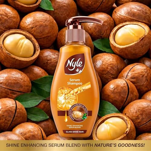 Image of Nyle ++ Serum Shampoo | Glass Shine Hair | Infused with Macadamia Nut Oil Serum | Shine-Enhancing Serum Blend | 340ml