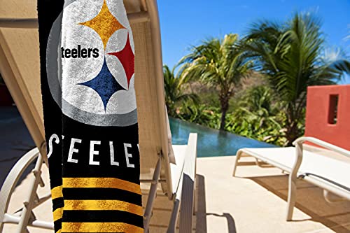 Northwest NFL Pittsburgh Steelers Unisex-Adult Beach Towel, 30" x 60", Stripes - Image 3