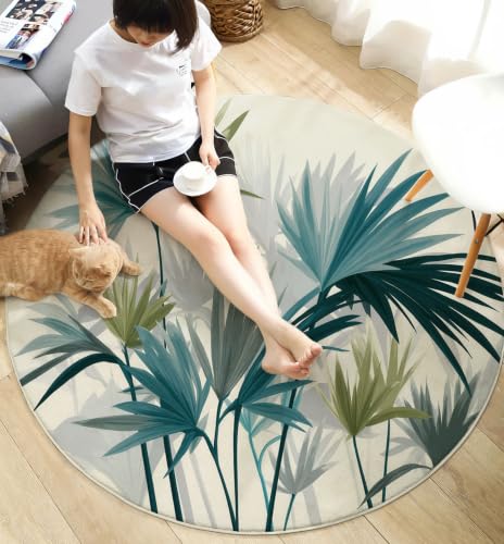 Tapis antidérapant lavable en machine imprimé tropical 100cm