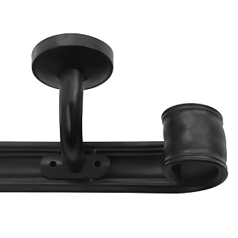 Black Industrial Steel Stair Handrail 3FT Wall Mounted Indoor Outdoor Handrail