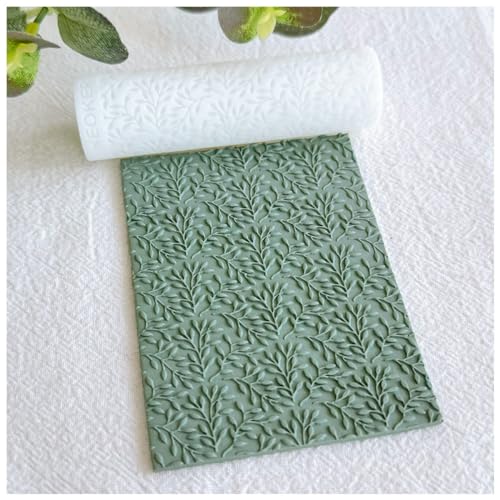 KEOKER Rouleau de texture en argile polymère – Idéal pour la fabrication de boucles d'oreilles, comme des feuilles de texture, fonctionne avec les...