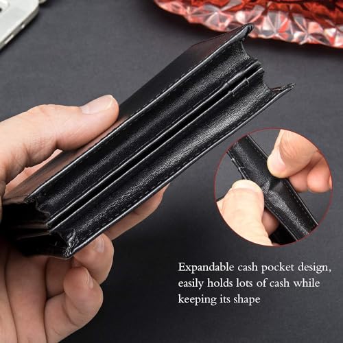 Mens Leather Bifold RFID Vertical Wallet Extra Large Capacity Card Holder With 16 Slots And ID Window wallet & card cases2
