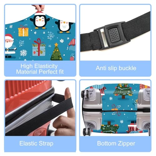 Image of Christmas & Cute Animal Luggage Cover - Stretchable Waterproof Suitcase Protector, Holiday & Travel Luggage Sleeve, Multiple Patterns,XL
