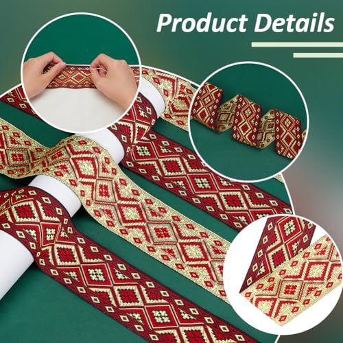 PH PandaHall 7.66 Yards/7m Boho Jacquard Ribbon - Image 4
