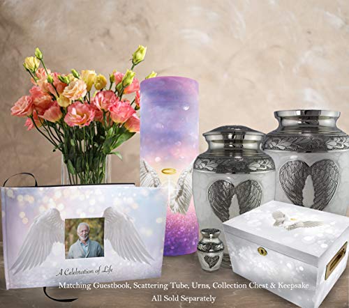 Image of Angel Celebration of Life Funeral Guest Book for Memorial Service