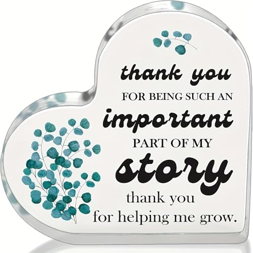 BRFODW Valentine’s Day Turquoise Eucalyptus Teacher Plaque - Acrylic Heart