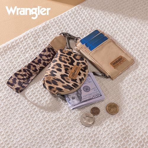 Image of Wrangler Keychain Wristlet Wallets for Women Western Dual Pouch Wristlet Credit Card Holder Wallet