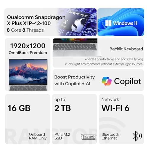 HP OmniBook 5 14" Laptop Premium Qualcomm Snapdragon miniatura 2