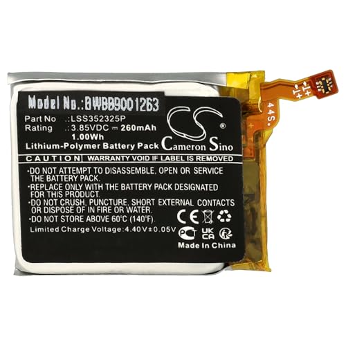 vhbw Batería Compatible con Fitbit Versa 3 smartwatch, Reloj de Actividad (260 mAh, 3,85 V, Li-Poli)