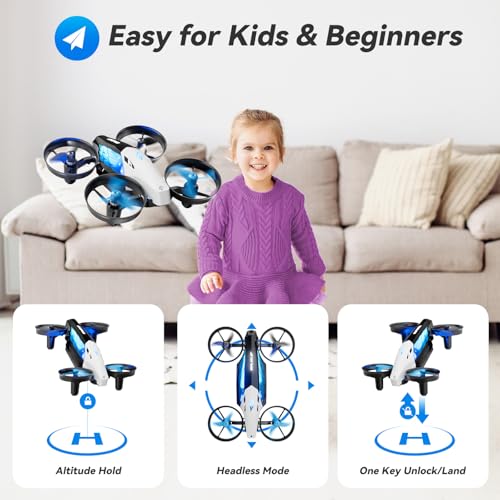 2-in-1 Drones for Kids 8-12 with 7+2 Light Modes,5 Flying Postures,Mini Drone for Age 14 Boys Small Micro Indoor Nano RC Remote Control Quadcopter with Land Mode,Auto rotation,Circle Fly,Altitude Hold - Image 6