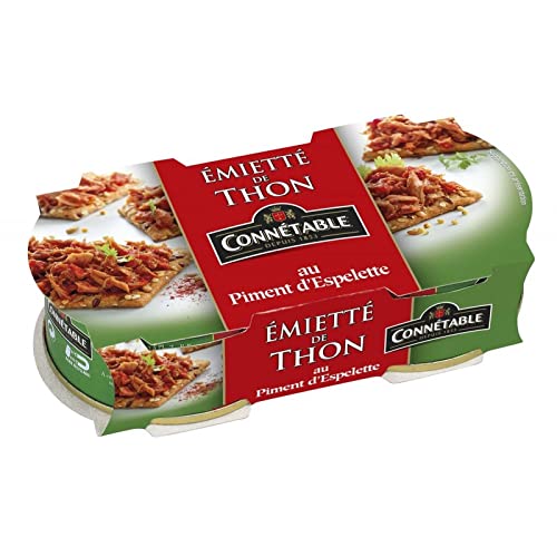CONNETABLE - Émietté de Thon Albacore au Piment d'Espelette 160g - Saveurs du Sud dans votre assiette - Lot De 4 - Vendu Par Lot