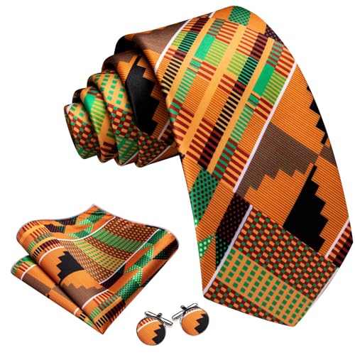 Image of Barry.Wang Man Tie Sets Skull Ties Animal Extra Long Necktie Silk Woven Handkerchief Cufflinks Festival Party Gift