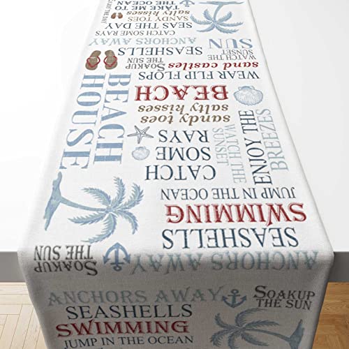 Decopow Nautical Beach Style Table Runner,14 Inches X 70 Inches #TOP18