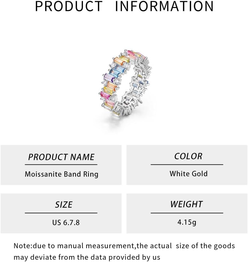 14K Solid Gold over S925 Rectangular Rainbow Moissanite Ring, Bold Statement Piece, Eye-Catching Gift for Modern Women