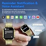 Smart Watch,Smart Watch for Men with Answer/Make Calls, Fitness Tracker Watch with Waterproof 200+Sports Modes Health Monitor Sleep Monitor for iOS Android, Golden