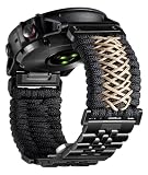 BINLUN Kompatybilny z Garmin Pasek 22 mm 26 mm Paracord 550 Pleciony Stalowy pasek wymienny kompatybilny z Quickfit Kompatybilny z Fenix Kompatybilny z Forerunner Kompatybilny z Approach