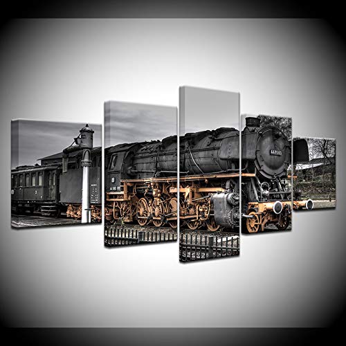 Tableau sur toile rétro train à vapeur affiche modulaire salon