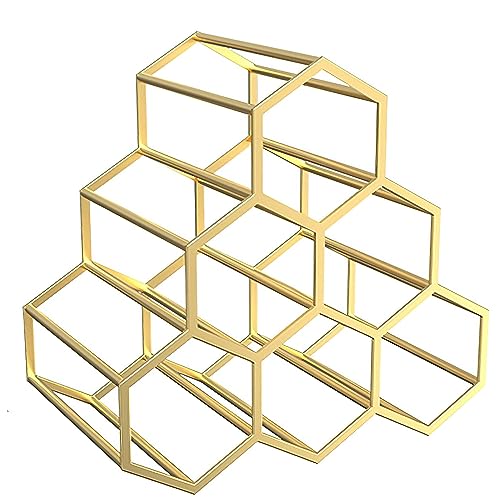 Soporte moderno para botellas de vino metal dorado miniatura 1