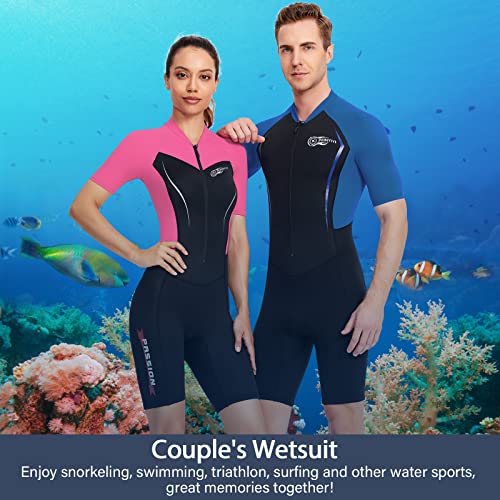 Wetsuit Women Men Lycra And 1.5Mm Neoprene Front Zip Shorty Wetsuit Aonyiyi Plus Size Wetsuits For Women Men In Cold Water One Piece Spring Summer Wetsuit For Swimming Scuba Surfing Water Sports #TOP4