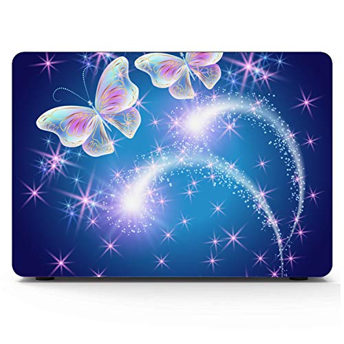 Mac Pro Case Butterflies with Glowing Firework and Sparkle Stars Computer Air Accessories Hard Shell Mac Air 11