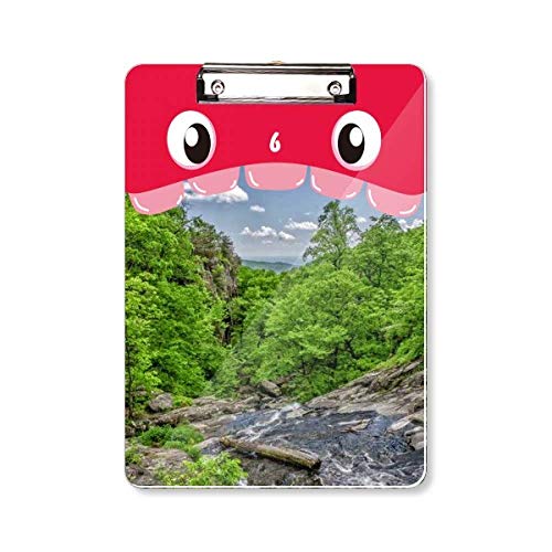 Porte-bloc A4 rigide au design paysage de forêt avec pince métallique durable