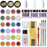acryl starter set günstig 💛 【Keine Nagellampe Erforderlich und Einfach zu Bedienen】 Unser nagelset für acrylfarben benötigt keine nagellampe zum aushärten, wodurch hautschäden vermieden werden können. Puder und flüssigkeit set für acryl ist wunderbar, um französische nägel, acrylnägel, geschnitzte blumen, nagelverlängerungen, nageldekoration zu tun.