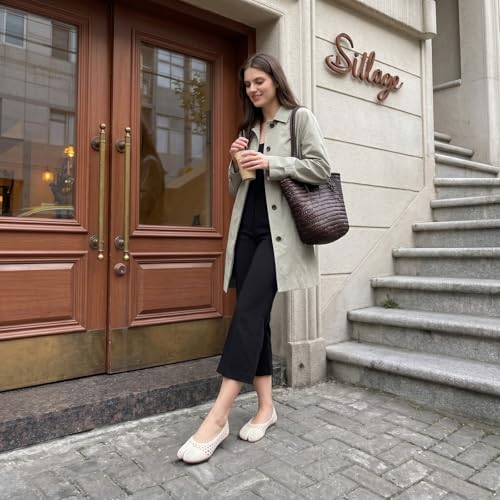 Image of VBDB Mesh Ballet Flats for Women Split Toe Tabi Flats Wide Width Mesh Flats Low Heel Casual Ballerina Comfortable 2026 Spring Summer Shoes