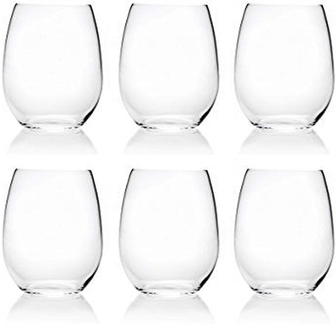 18-ounce Acrylic Glassses Stemless Wine Glasses, set of 6 Clear - Unbreakable, Dishwasher Safe, BPA Freeââ‚¬¦