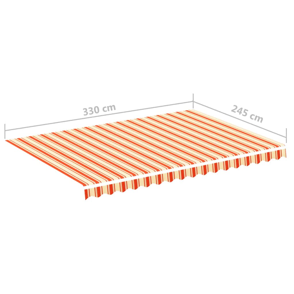 Markisentuch Mit Volant, Wasserabweisend – Orange & Weiß, 500x300 Cm (passend Für 5x3 M Rahmen), Polyester