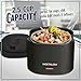 Nostalgia Portable 20-Ounce Electric Heated Lunch Box – Travel Size 2.5 Cup Capacity for Soup, Chili, and Leftovers – Leak Proof Silicone Sealed Lid, Foldable Carry Handle, Detachable Cord – Black
