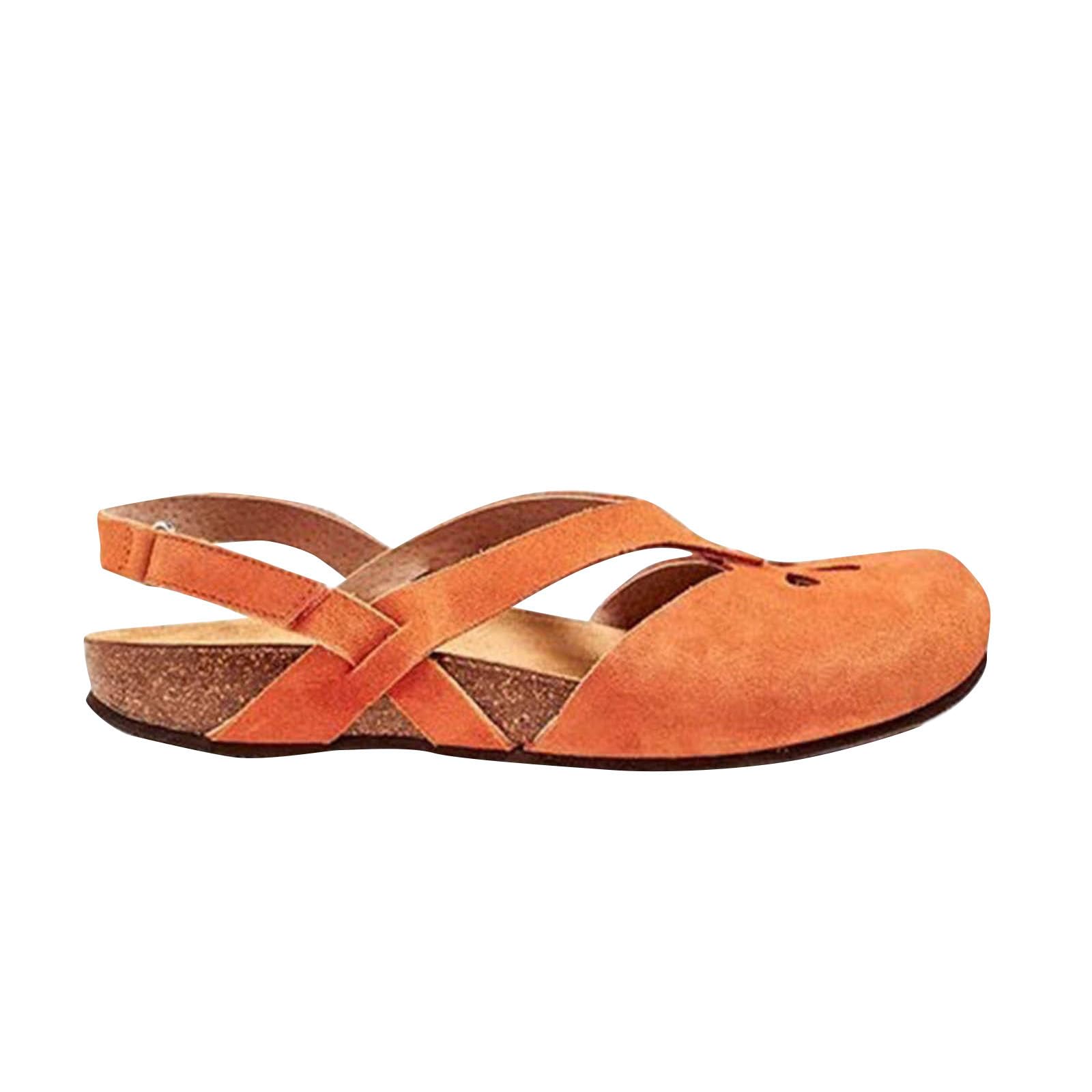 HAOLEI Zapatos Verano Mujer,Sandalias Mujer Comodas Hueco Sandalias Ajustable con Hebilla Casual Sandalia de Planas con Punta Cerrada Moda Minimalismo Zapatillas Comodas de La Playa
