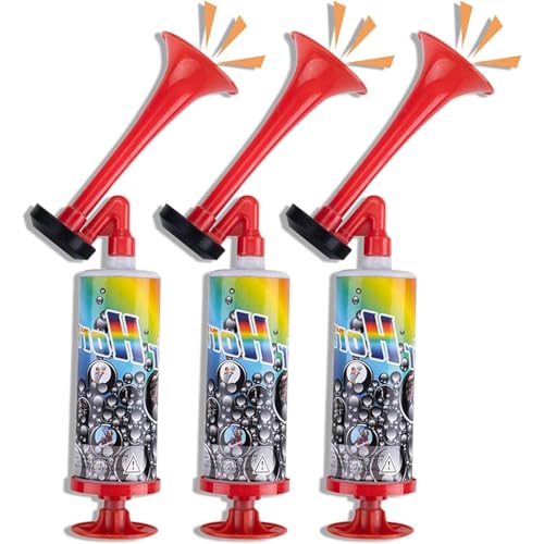 3 Pcs Air Horn Air Horn Handheld Loud Noise Maker with Pump Compact Portable Horns for Sports Fanfare Boat Safety Birthday Celebrations