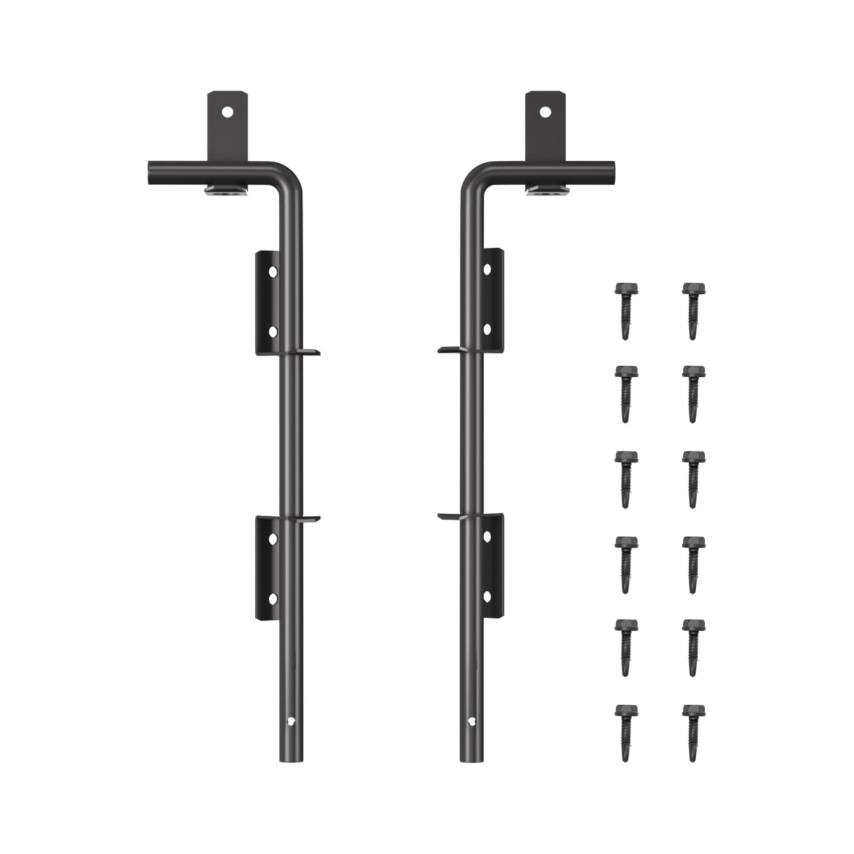 18" Gate Drop Rod, Cane Bolt- Easy to Install, Premium Black Plastic Spraying - Secure and Durable - Ideal for Wood, Vinyl, and Garden Gates - Corrosion Resistant(rod-18-2)