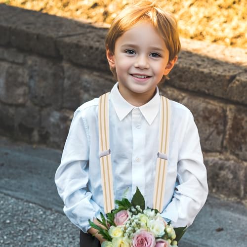 Stripe Suspenders for Kids - Adjustable Toddler Suspenders with Clips for Wedding Party4