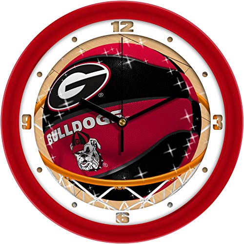 Georgia Bulldogs Slam Dunk 11.5 Basketball Theme Wall Clock