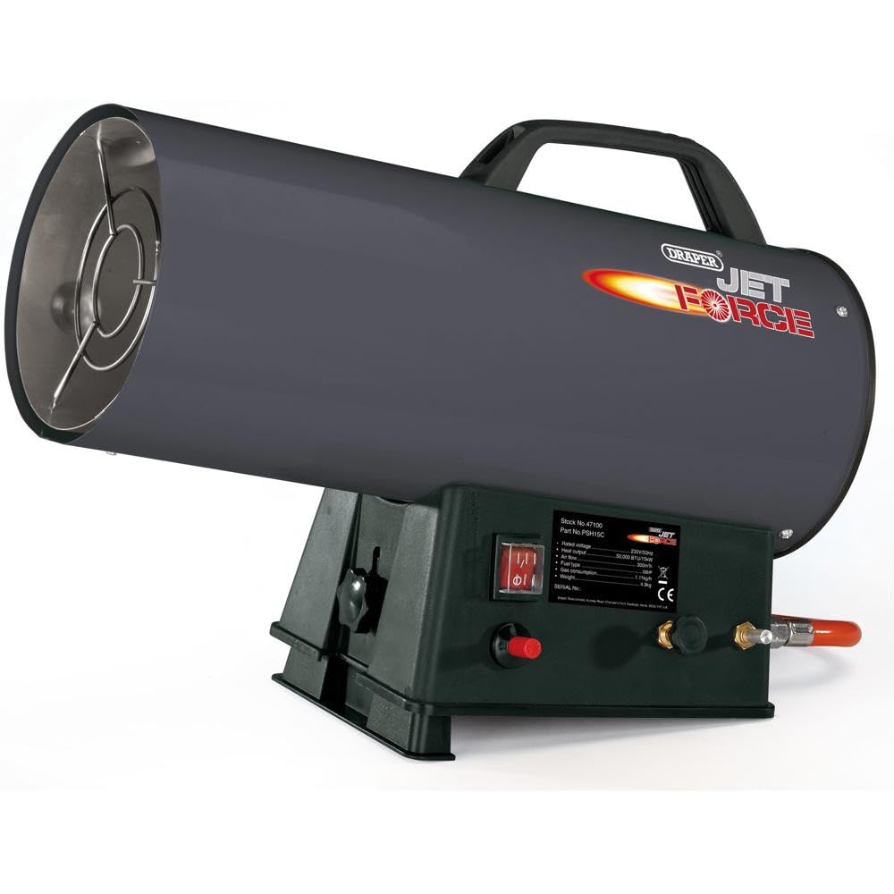 Draper Propane Heater 15Kw 50KbtuCompact Gas Heater For Diy WorkshopsGarages And Small Sites from B&Q