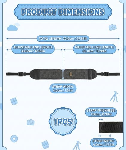 Image of NHCDFA Camera Belt, Camera Strap, Easy to Use and Carry Black Camera Belt Strap Quick Release Buckle Comfortable to W ear for All Kinds of Photography Equipment