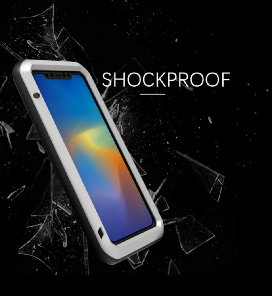 LOVE MEI Custodia Outdoor Per IPhone 11 Pro Max | Antiurto Impermeabile Con Vetro Temperato | Metallo E Alluminio | Bianco