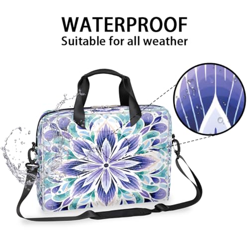 Bolso para laptop 15.6-16" morado con flores Mandala miniatura 3