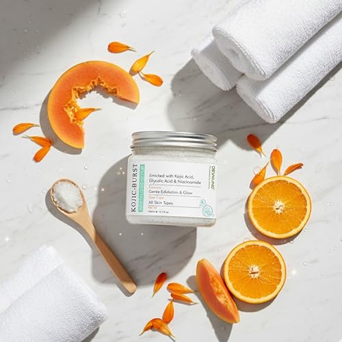 Image of Kojic-Burst Revitalizing Face & Body Scrub | Enriched with Kojic Acid, Glycolic Acid & Niacinamide | Skin Brightening, Exfoliating & Revitalizing - 400ml