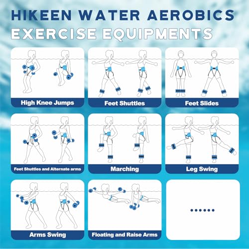Hikeen 6-Piece Water Aerobics Pool Exercise Equipment, Aqua Aerobics Equipment Set,Includes High Density Water Dumbbell Aqua Belt and Ankle Weights for Aquatic Therapy,Pool Fitness by Hikeen - Image 7