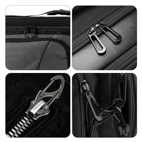 Image of 30Pcs Zipper Clips Anti Theft, Anti Theft Zipper Locks for Backpacks, Purse & Handbag Zippers Security, S Carabiner Clip, Mini Carabiner Clips, Black, Grey & Silver
