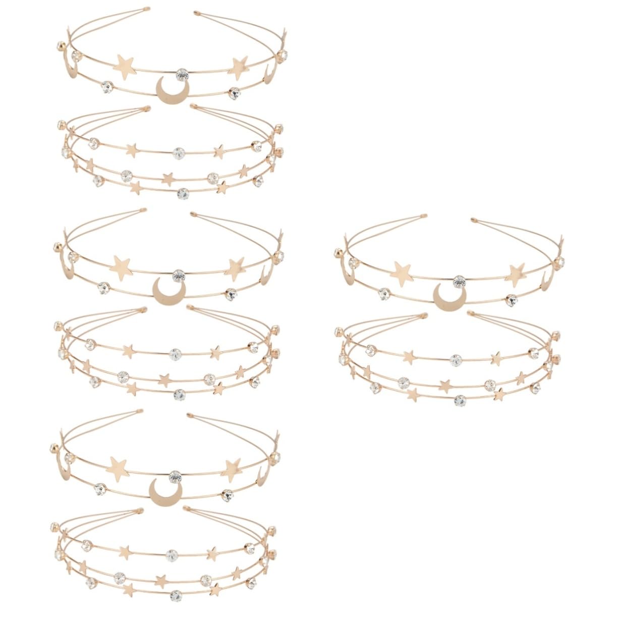 Didiseaon 8 Pz fascia stella fascia glitterata fasce per le donne lunare hair charms hair jewelry arredamento cerchietti bambina fasce per in copricapo di strass