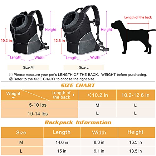 YUDODO Pet Dog Backpack Carrier Small Dog Front Carrier Pack Reflective Head Out Motorcycle Puppy Carrying Bag Backpack… - Image 3