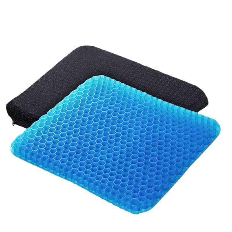 Cuscino da seduta in gel per sedia da ufficio, spesso ortopedico a nido d'ape, per coccige, sciatica e sollievo dal dolore alla schiena, con rivestimento antiscivolo, 50 x 50 x 4,5 cm