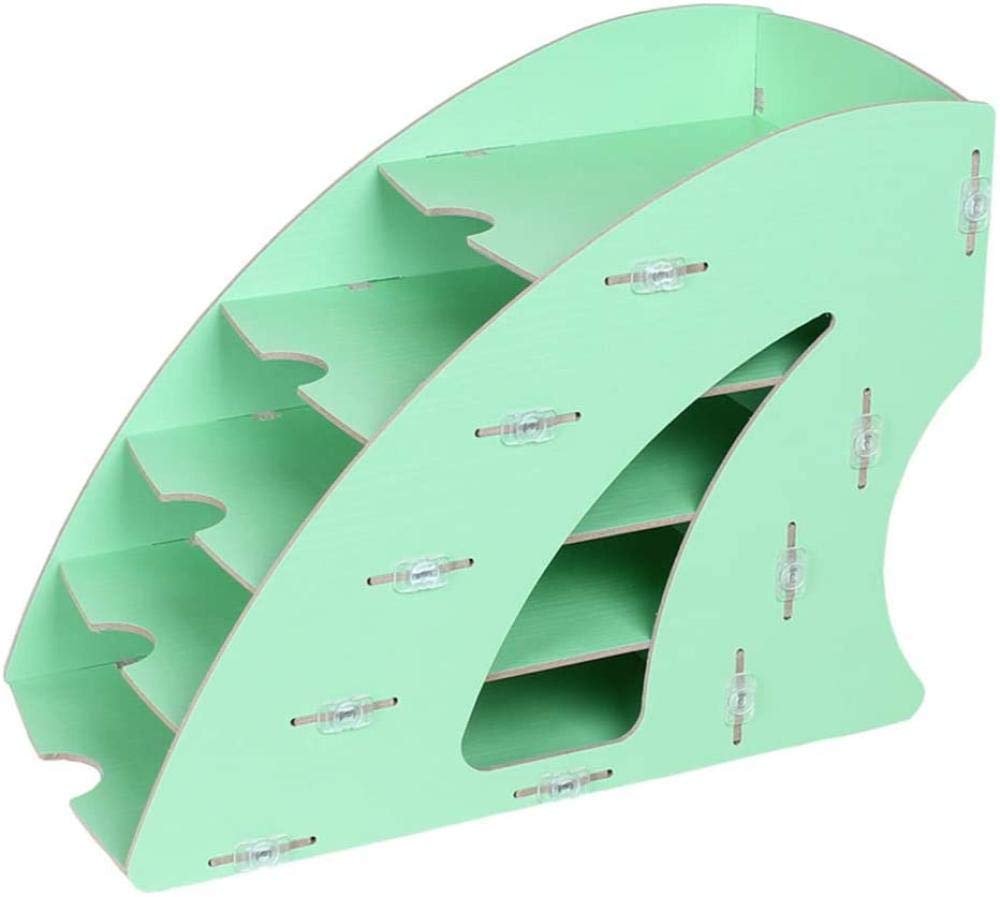 Portadocumenti, Portariviste Portariviste in Legno con 5 Ripiani variabili Vassoio Portadocumenti Vaschetta portalettere Sistema di archiviazione per la scrivania Portadocumenti-Verde